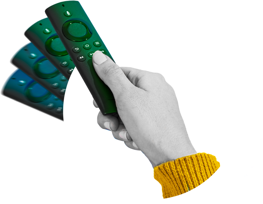 Hand holding remote