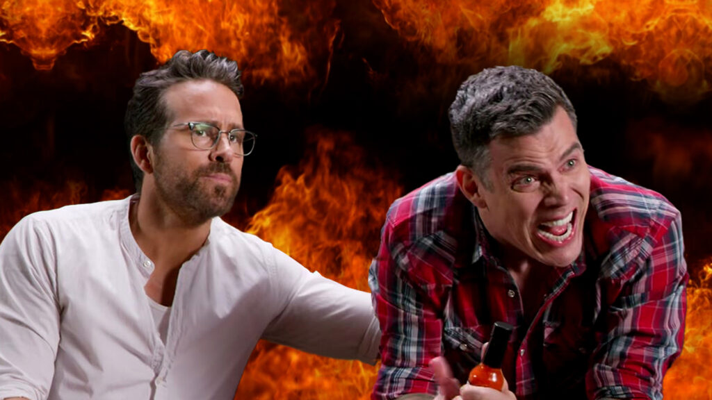 MNTN CCO Ryan Reynolds Challenges Steve-O To Eat a Carolina Reaper Pepper in New Ad